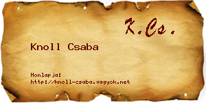 Knoll Csaba névjegykártya