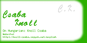 csaba knoll business card